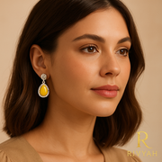 Sunlit Teardrop Halo Earrings